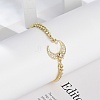 Brass Micro Pave Clear Cubic Zirconia Charm Bracelets BJEW-M050-01G-02-3