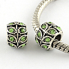 Antique Silver Plated Alloy Rhinestone Large Hole European Beads X-MPDL-R041-02-2