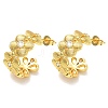 Brass Micro Pave Cubic Zirconia Stud Earrings for Women KK-CBA760A-08G-4