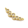 Rack Plating Brass Pave Cubic Zirconia Flat Round Connector Charms KK-G513-10G-2