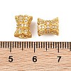 Brass Micro Pave Clear Cubic Zirconia Beads CU-CBA6A75-10G-3