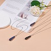 Natural Gemstone Bullet Pendant Necklaces NJEW-JN03870-2