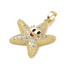 Brass Enamel & Clear Cubic Zirconia Pendants KK-G603-01G-03-2