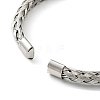 Non-Tarnish 304 Stainless Steel Wire Wrap Cuff Bangles BJEW-E079-02P-3