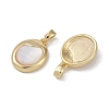 Brass Pave Shell Pendants KK-G497-07G-2