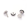 304 Stainless Steel Heart Earlobe Plugs EJEW-I196-04C-1