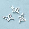 Rack Plating Brass Micro Pave Clear Cubic Zirconia Connector Charms KK-E081-04S-2