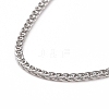 Anti-Tarnish Rhodium Plated 925 Sterling Silver Wheat Chains Necklace for Women STER-I021-02A-P-2