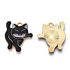 Light Gold Tone Alloy Enamel Pendants ENAM-N056-188B-2