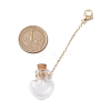 Empty Glass Wishing Bottle Pendant Decorations HJEW-JM02662-04-3