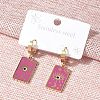 304 Stainless Steel Enamel Hoop Earrings for Women STAS-Z105-01G-03-1