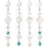 4Pcs Synthetic Turquoise Starfish Turtle Beads Hanging Suncatchers HJEW-CN0001-39-1