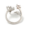 Star Zinc Alloy Rhinestone Open Cuff Ring LS-RJEW-Z048-02P-01-3
