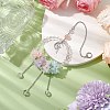 Natural Quartz Crystal Round Beaded Hanging Suncatchers HJEW-TA00290-2