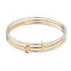 Two Tone 304 Stainless Steel Multi-strand Bangles BJEW-K271-02GP-3