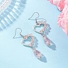 Heart with Teardrop Electroplate Glass Dangle Earrings for Women EJEW-JE06803-01-1