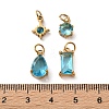 4Pcs 4 Styles 304 Stainless Steel & Glass Pendants GL-CBAC8BB-01G-03-3