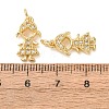 Brass Micro Pave Clear Cubic Zirconia Pendants CU-E003-03G-3