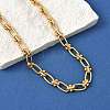 Ion Plating(IP) 304 Stainless Steel Oval Links Necklace for Women NJEW-B107-07G-03-2