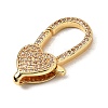 Brass Clear Cubic Zirconia Lobster Claw Clasps KK-Z078-46C-G-2