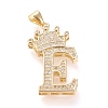 Brass Micro Pave Cubic Zirconia Pendants KK-R138-002E-1