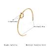 304 Stainless Steel Heart Knot Open Cuff Bangles for Women PA0211-5