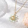 Glass & Glass Pearl Beads Pendants Necklaces for Women NJEW-MZ00106-01-1