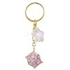 Glass Seed Bead Cube with Acrylic Star Keychain KEYC-MZ00027-04-1