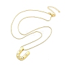 Brass & Plastic Pearl Letter Pandent Box Chain Necklaces for Women NJEW-U017-01G-21-3