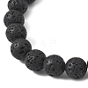 Natural Lava Rock & Lapis Lazuli & Dyed Quartz Round Beads Stretch Bracelets for Women BJEW-JB12789-01-4