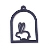 Acrylic Bunny Open Back Bezel Pendants KY-WH0019-03-1
