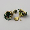 Ethnic Style 3D Enamel Bell with Seed Beeded Dangle Stud Earrings EJEW-WH0047-33A-2