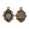 Vintage Tibetan Style Alloy Flower Pendant Cabochon Bezel Settings TIBEP-M018-131AB-NF-1