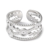 304 Stainless Steel Criss Cross Cuff Ring Findings STAS-P334-07P-2