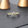 Brass Micro Pave Clear Cubic Zirconia Finger Rings FS-WGF1294-05-3