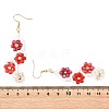 Flower Glass Seed Beaded Dangle Earrings EJEW-MZ00775-7