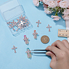 20Pcs Cross Silver Plated Zinc Alloy Cabochons MRMJ-HY0001-31-3
