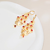 Brass Heart Tassel Hoop Earrings IA3670-4