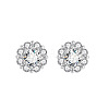 Brass Micro Pave Clear Cubic Zirconia Pendant Necklaces & Stud Earrings FS-WGDAB53-03-5