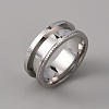 201 Stainless Steel Grooved Finger Ring Settings STAS-WH0027-26C-P-1