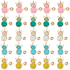 40Pcs 5 Colors Imitation Jade Glass Beads Pendants FIND-SC0009-72-1