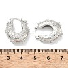 Brass Micro Pave Clear Cubic Zirconia Hoop Earrings EJEW-C181-07P-5