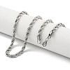 Non-Tarnish 201 Stainless Steel Rope Chain Necklaces for Women and Men NJEW-F322-02P-03-2