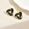 Stainless Steel Enamel Woven Stud Earrings DE9374-4-1