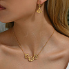 Elegant Hollow Fan Brass Necklace & Dangle Earrings Set RC4710-3