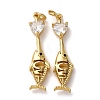 Brass Pave Cubic Zirconia Pendants KK-A271-05G-02-1