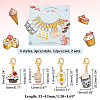 Alloy Enamel Ice Cream/Cake/Bubble Tea Pendant Locking Stitch Markers HJEW-PH01887-2