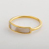 304 Stainless Steel & Shell Finger Rings FS-WG45F01-01-1