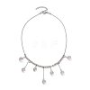 Glass Teardrop Charms Necklaces NJEW-TA00149-4