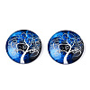 Half Round/Dome Tree Pattern Glass Flatback Cabochons for DIY Projects GGLA-Q037-25mm-M28-10-3